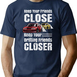 Drifting Motorsports Competition Funny Drifting Friends Vintage T-Shirt - Navy