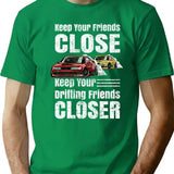Drifting Motorsports Competition Funny Drifting Friends Vintage T-Shirt - Green