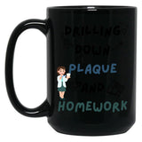 Drilling Down Plaque And Homework Black Coffee Mug, Gift Coffee Mug