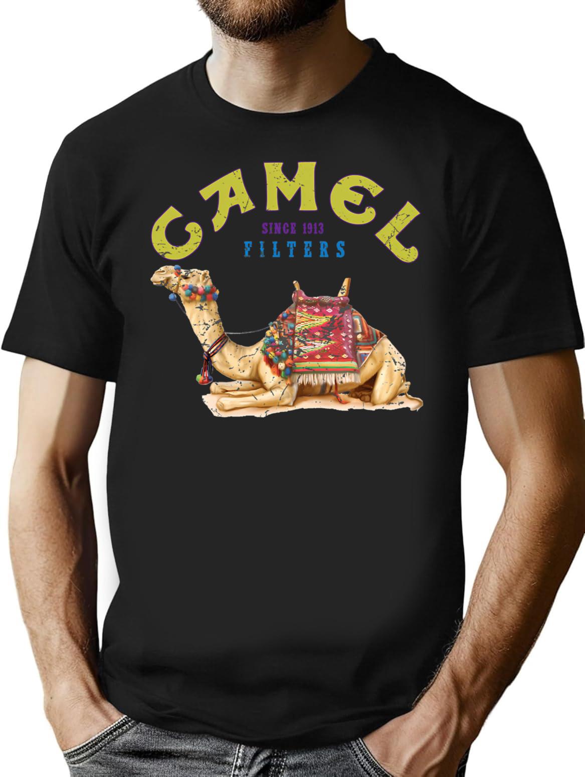Dromedary Camel Crush Cigarette Joe Camel Design T-Shirt - Black