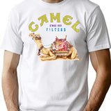 Dromedary Camel Crush Cigarette Joe Camel Design T-Shirt - White