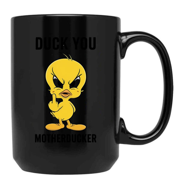 Duck You Motherducker Black Coffee Mug, Gift Coffee Mug - Black