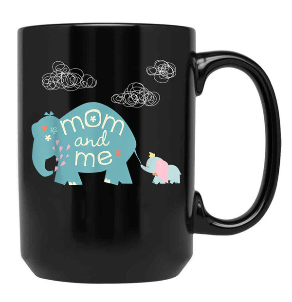 Dumbo Cute Elephant Mom And Me Mother'S Day Black Coffee Mug, Gift Coffee Mug - Black