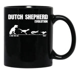 Dutch Shepherd Evolution - Funny Gift Black Coffee Mug, Gift Coffee Mug - Black