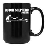 Dutch Shepherd Evolution - Funny Gift Black Coffee Mug, Gift Coffee Mug - Black