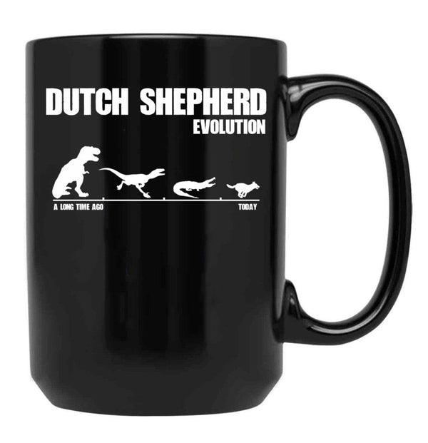 Dutch Shepherd Evolution - Funny Gift Black Coffee Mug, Gift Coffee Mug - Black