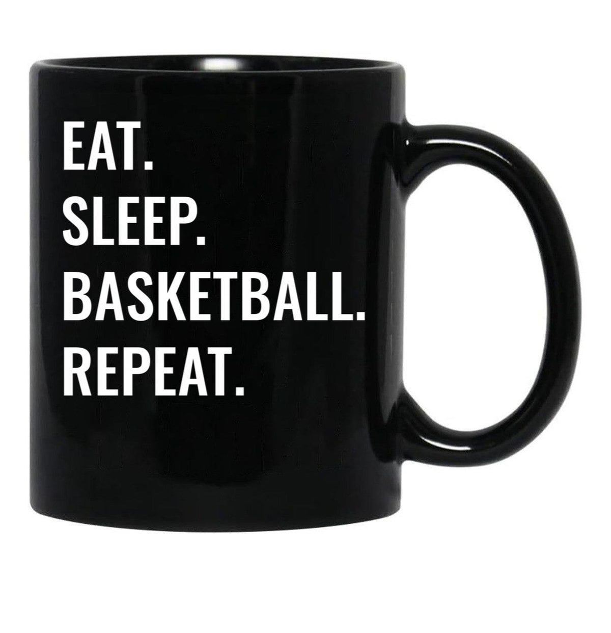 Eat Sleep Basketball Repeat Black Coffee Mug, Gift Coffee Mug - Black