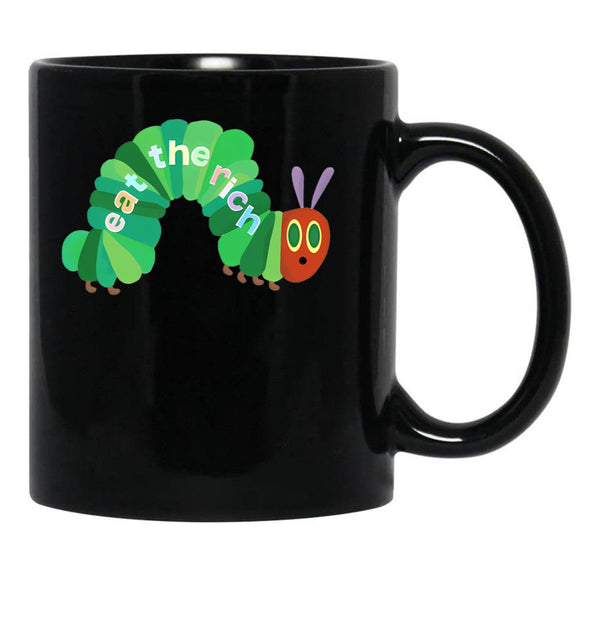 Eat The Rich Hungry Caterpillar T Shirt Quilt T Shirt Svg Shirts For Men Funny Dad Shirt T Shirt Alignment Tool Black Coffee Mug, Gift Coffee Mug - Black