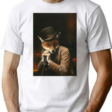 Edwardian Gentleman Fox Minimalist Graphic T-Shirt - Unisex Streetwear Tee - White