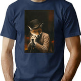 Edwardian Gentleman Fox Minimalist Graphic T-Shirt - Unisex Streetwear Tee - Navy