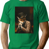 Edwardian Gentleman Fox Minimalist Graphic T-Shirt - Unisex Streetwear Tee - Green