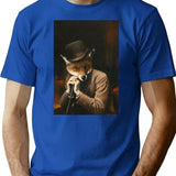 Edwardian Gentleman Fox Minimalist Graphic T-Shirt - Unisex Streetwear Tee - Blue
