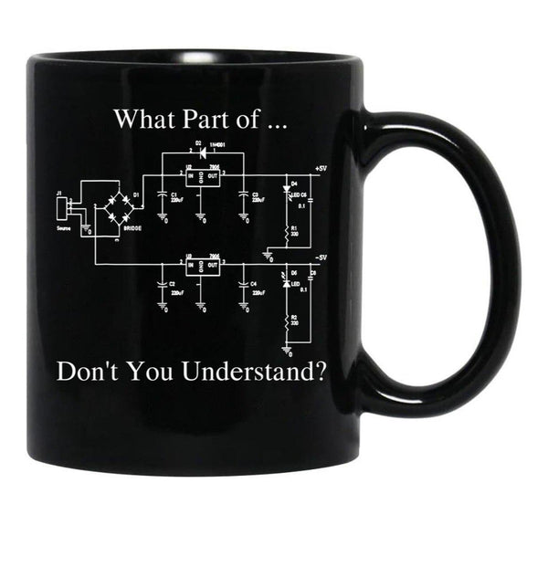 Electrical Engineer Gift Funny Engineering Sarcasm Black Coffee Mug, Gift Coffee Mug - Black