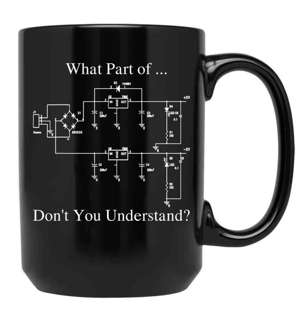Electrical Engineer Gift Funny Engineering Sarcasm Black Coffee Mug, Gift Coffee Mug - Black