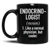 Endocrinologist Defined Black Coffee Mug, Gift Coffee Mug