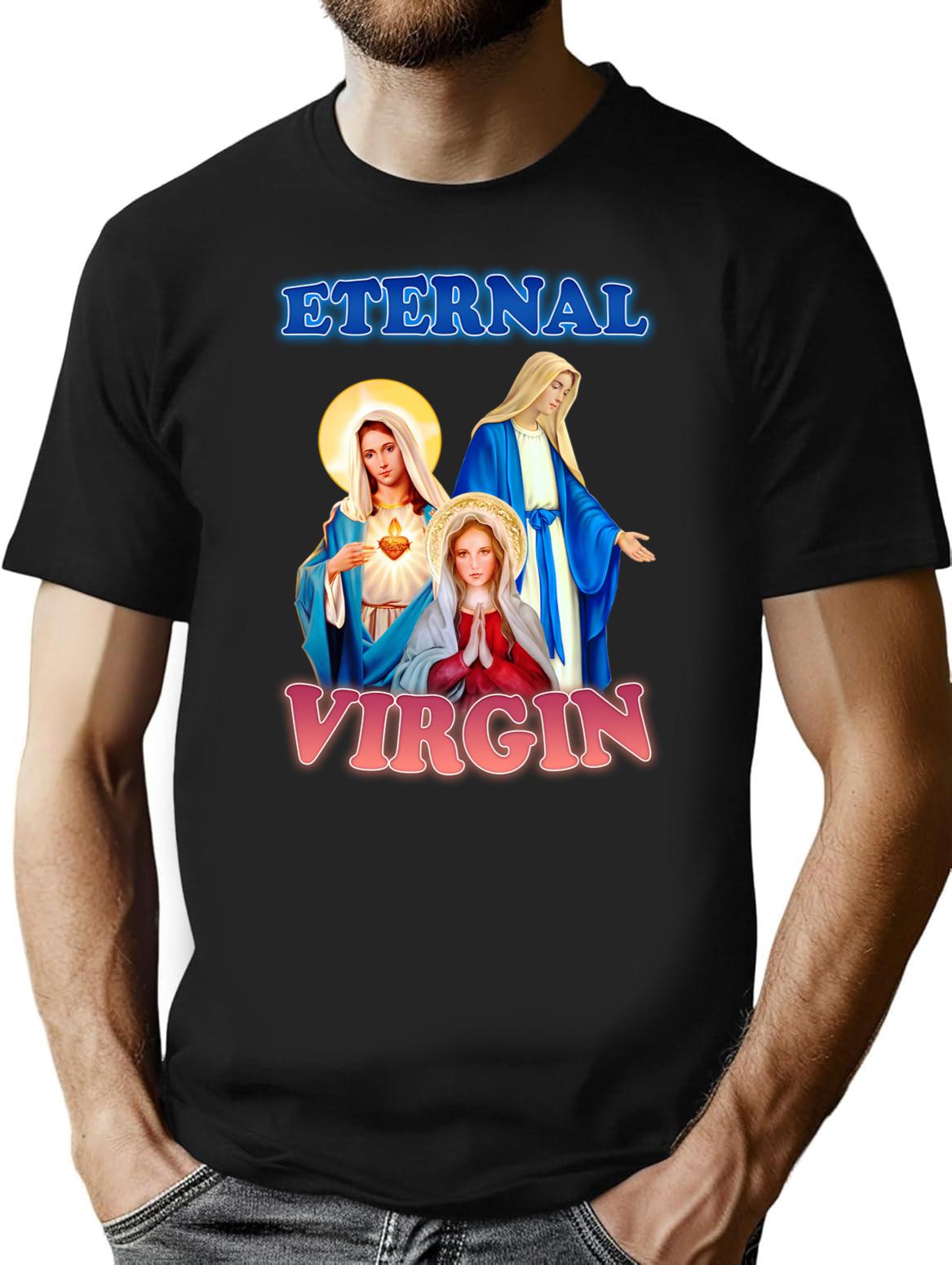 Eternal Virgin Minimalist Graphic T-Shirt - Unisex Streetwear Tee - Black