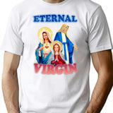 Eternal Virgin Minimalist Graphic T-Shirt - Unisex Streetwear Tee - White
