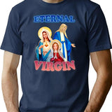 Eternal Virgin Minimalist Graphic T-Shirt - Unisex Streetwear Tee - Navy