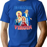 Eternal Virgin Minimalist Graphic T-Shirt - Unisex Streetwear Tee - Blue