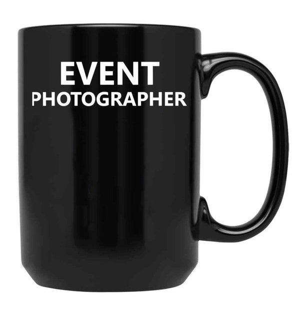 Event Photographer Official Job Staff Pictures Black Coffee Mug, Gift Coffee Mug - Black