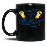 Everything'S Coming Up Milhouse Funny Novelty Cat Lover Cat Owner Gift Black Coffee Mug, Gift Coffee Mug