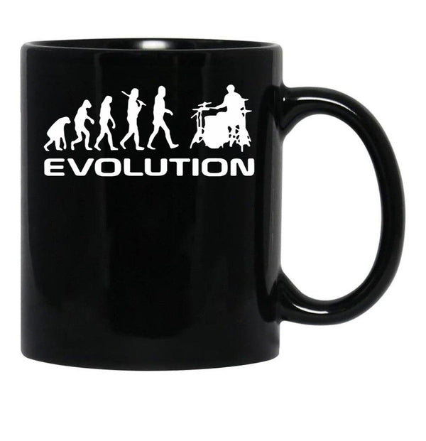 Evolution Of A Drummer Drummer Music Idea Gift Premium Apparel Funny Holiday Xmas Black Coffee Mug, Gift Coffee Mug - Black