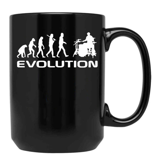 Evolution Of A Drummer Drummer Music Idea Gift Premium Apparel Funny Holiday Xmas Black Coffee Mug, Gift Coffee Mug - Black