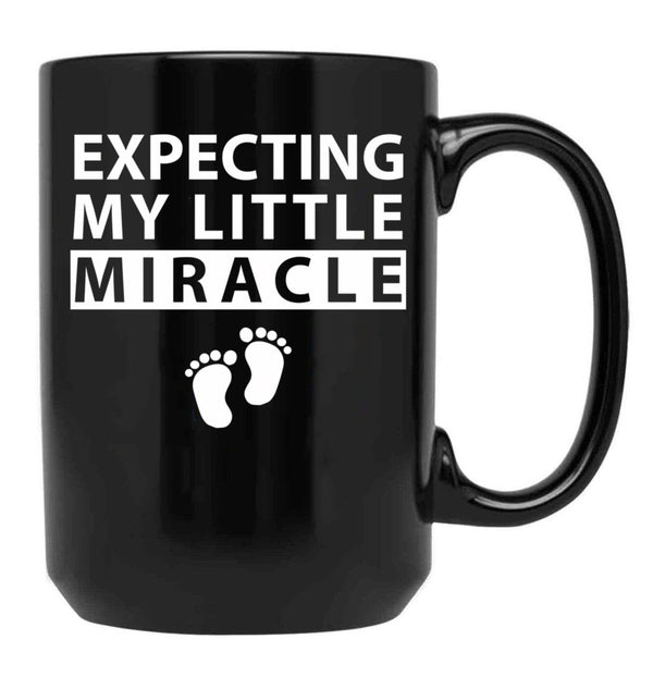 Expecting My Little Miracle Black Coffee Mug, Gift Coffee Mug - Black