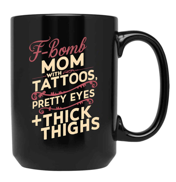 F Bomb Mom Black Coffee Mug, Gift Coffee Mug - Black