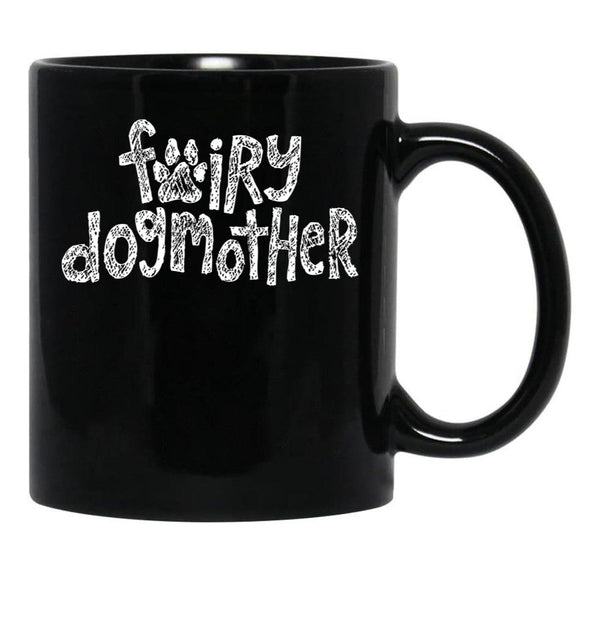 Fairy Dogmother White Black Coffee Mug, Gift Coffee Mug - Black