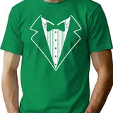Fake Tux Tuxedo Suit Tie Minimalist Graphic T-Shirt - Unisex Streetwear Tee - Green