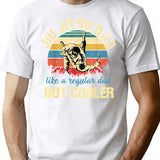Fathers Day Jiu Jitsu Dad Training Father Vintage Funny (2) Minimalist Graphic T-Shirt - Unisex Streetwear Tee - White