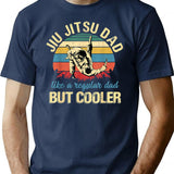 Fathers Day Jiu Jitsu Dad Training Father Vintage Funny (2) Minimalist Graphic T-Shirt - Unisex Streetwear Tee - Navy
