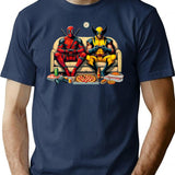 Flippant Ddeadpoolwolverine Bootleg Graphic T-Shirt - Navy