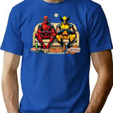 Flippant Ddeadpoolwolverine Bootleg Graphic T-Shirt - Blue