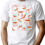 Flower And Deer Flexis00 Flexis Bootleg Graphic T-Shirt - White