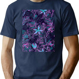 Flower Hell Blossom Bootleg Graphic T-Shirt - Navy