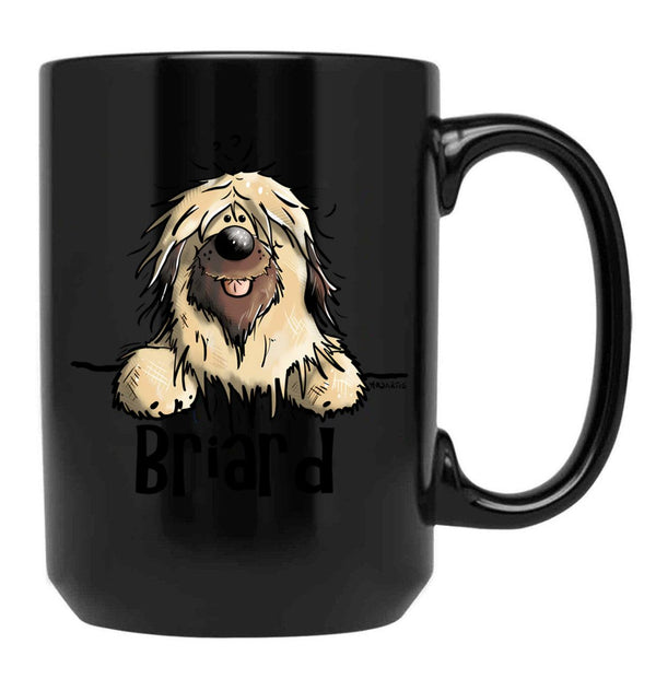 Fluffy Briard Dog - Berger De Brie Black Coffee Mug, Gift Coffee Mug - Black