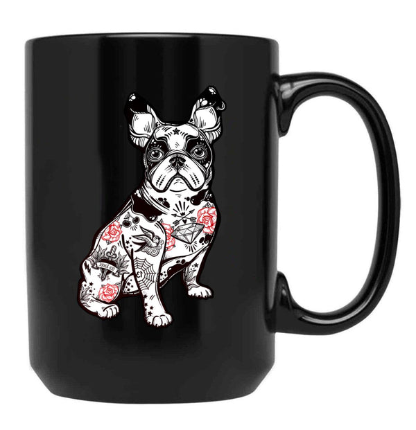 French Bulldog - Bad To The Bone Black Coffee Mug, Gift Coffee Mug - Black
