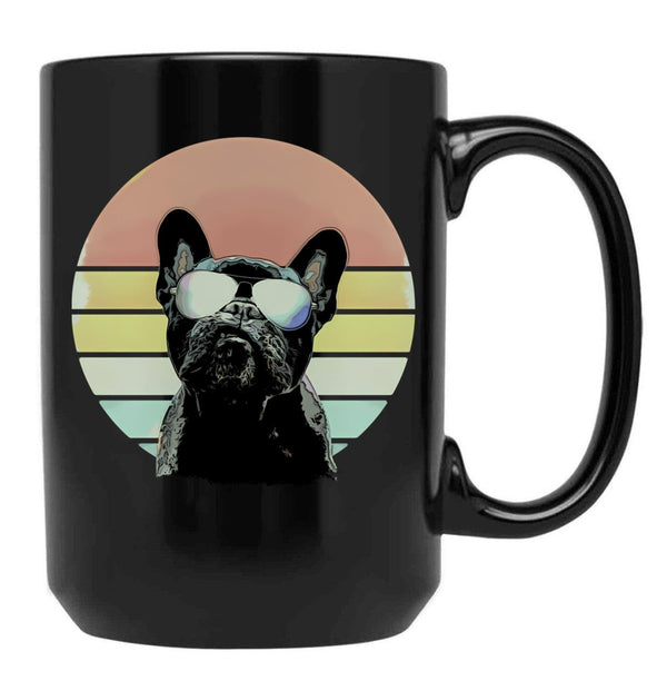 French Bulldog Lovers 80S Style Vintage Black Coffee Mug, Gift Coffee Mug - Black