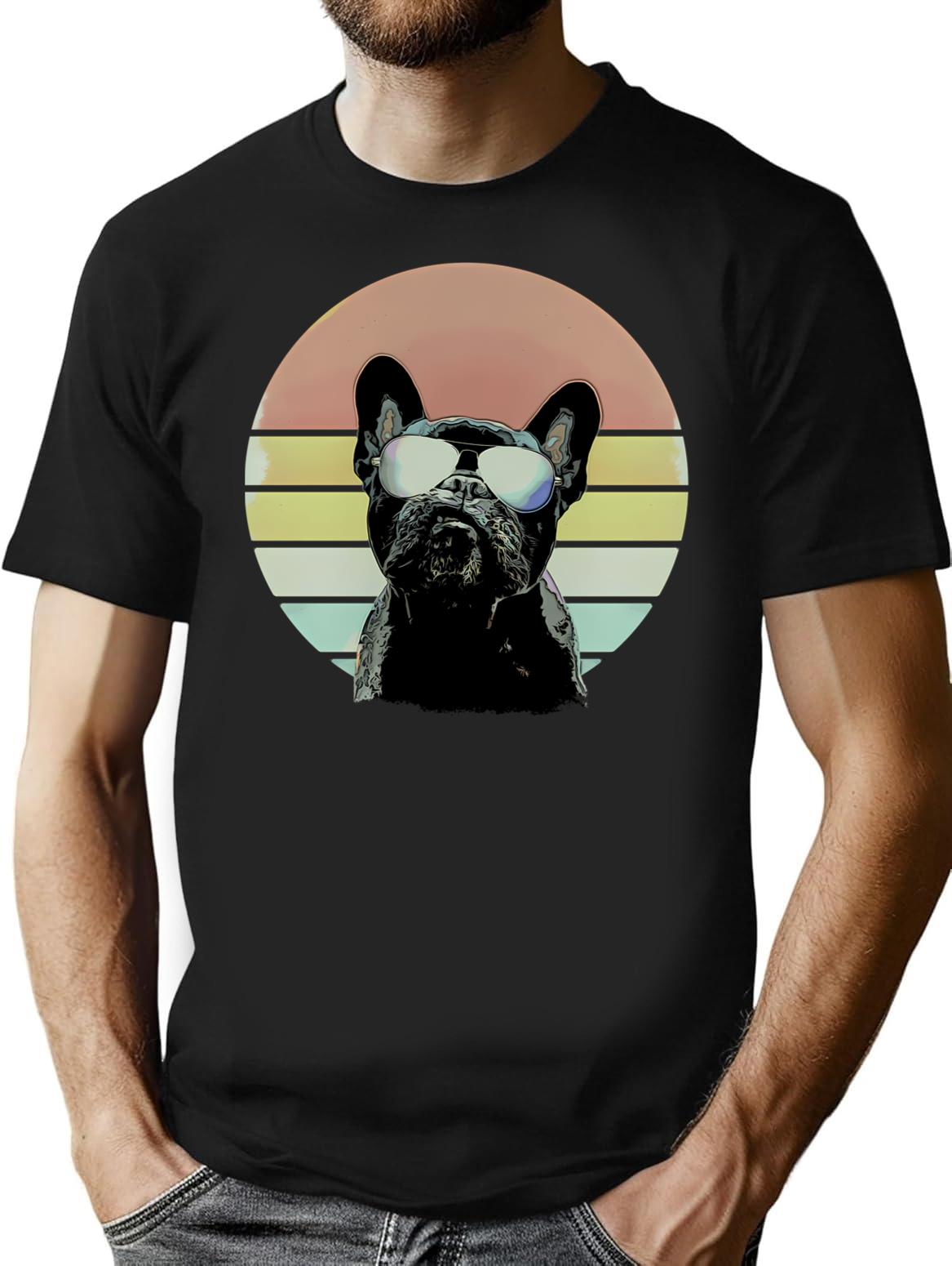 French Bulldog Lovers 80S Style Vintage Minimalist Graphic T-Shirt - Unisex Streetwear Tee - Black