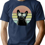 French Bulldog Lovers 80S Style Vintage Minimalist Graphic T-Shirt - Unisex Streetwear Tee - Navy