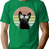 French Bulldog Lovers 80S Style Vintage Minimalist Graphic T-Shirt - Unisex Streetwear Tee - Green