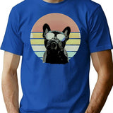 French Bulldog Lovers 80S Style Vintage Minimalist Graphic T-Shirt - Unisex Streetwear Tee - Blue