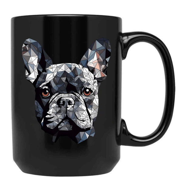 French Bulldog (Minimalist Design) Black Coffee Mug, Gift Coffee Mug - Black