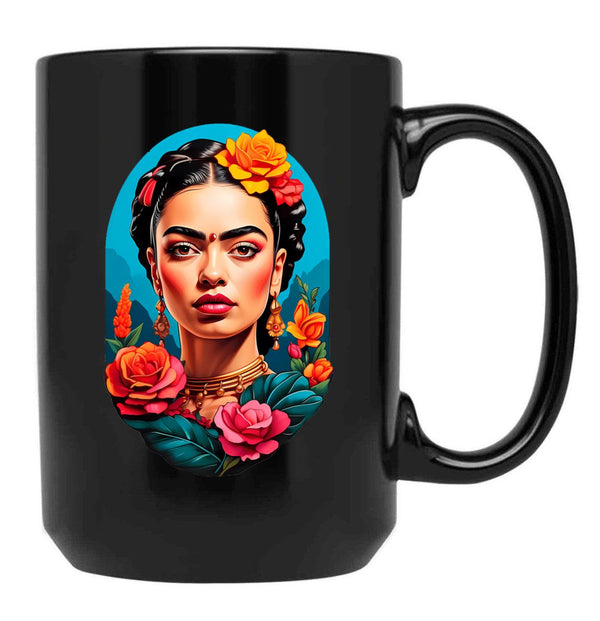 Frida'S Colors - 9 Black Coffee Mug, Gift Coffee Mug - Black