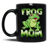 Frog Mom Cute Frog Lover Graphic Design Black Coffee Mug, Gift Coffee Mug