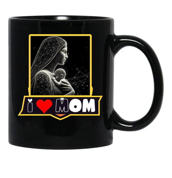 From Egyape ArtistsMom I Love You (3Rd Design) Black Coffee Mug, Gift Coffee Mug - Black
