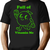 Full Of Vitamin Me Lime Vintage Design Minimalist Graphic T-Shirt - Unisex Streetwear Tee - Black