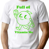 Full Of Vitamin Me Lime Vintage Design Minimalist Graphic T-Shirt - Unisex Streetwear Tee - White